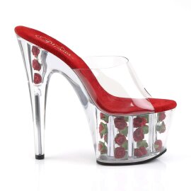 Pleaser ADORE-701FL Clear/Red Flowers EU-35 / US-5