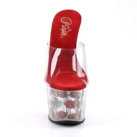 Pleaser ADORE-701FL Clear/Red Flowers EU-37 / US-7
