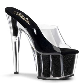 Pleaser ADORE-701G Clear/Black Glitter EU-37 / US-7