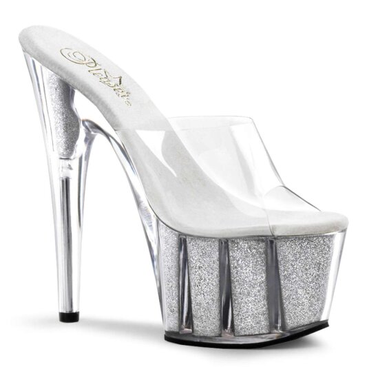 Pleaser ADORE-701G Clear/Silver Glitter EU-37 / US-7