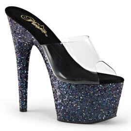 Pleaser ADORE-701LG Clear/Black Holo Glitter EU-37 / US-7
