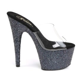 Pleaser ADORE-701LG Clear/Black Holo Glitter EU-37 / US-7