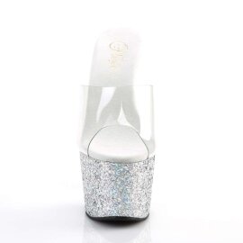 Pleaser ADORE-701LG Clear/Silver Multi Glitter EU-35 / US-5