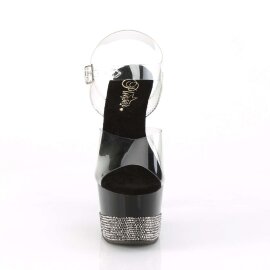 Pleaser ADORE-708-3 Clear/Black-Pewter RS EU-41 / US-11