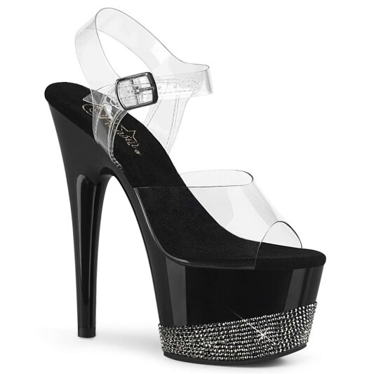 Pleaser ADORE-708-3 Clear/Black-Pewter RS EU-38 / US-8
