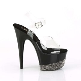 Pleaser ADORE-708-3 Clear/Black-Pewter RS EU-38 / US-8