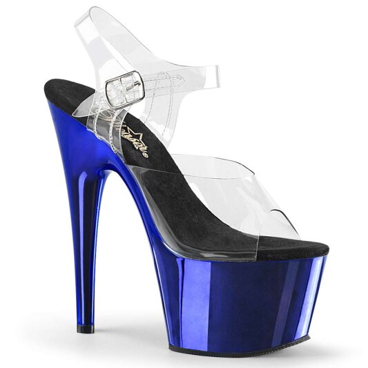Pleaser ADORE-708 Clear/Blue Chrome EU-35 / US-5
