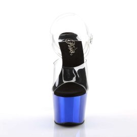 Pleaser ADORE-708 Clear/Blue Chrome EU-37 / US-7