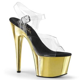 Pleaser ADORE-708 Clear/Gold Chrome EU-37 / US-7