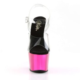 Pleaser ADORE-708 Clear/Hot Pink Chrome EU-35 / US-5