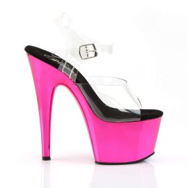 Pleaser ADORE-708 Clear/Hot Pink Chrome EU-37 / US-7