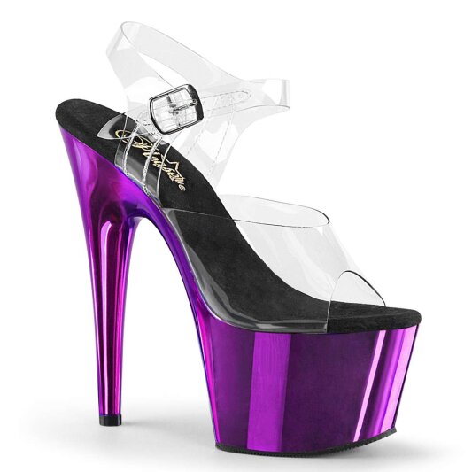 Pleaser ADORE-708 Clear/Purple  Chrome EU-37 / US-7