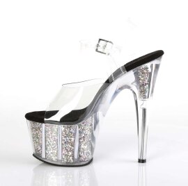 Pleaser ADORE-708CG Clear/Silver Confetti Glitter EU-37 / US-7