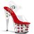 Pleaser ADORE-708FL Clear/Red Flowers EU-37 / US-7