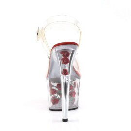 Pleaser ADORE-708FL Clear/Red Flowers EU-38 / US-8