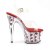Pleaser ADORE-708FL Clear/Red Flowers EU-38 / US-8