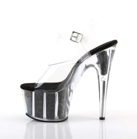 Pleaser ADORE-708G Clear/Black Glitter Inserts EU-35 / US-5