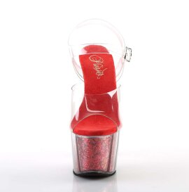 Pleaser ADORE-708G Clear/Red Glitter Inserts EU-35 / US-5