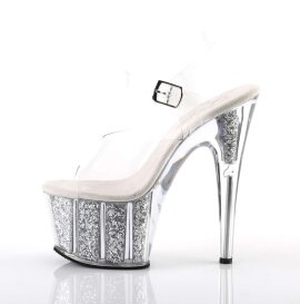 Pleaser ADORE-708G Clear/Silver Glitter Inserts EU-35 / US-5