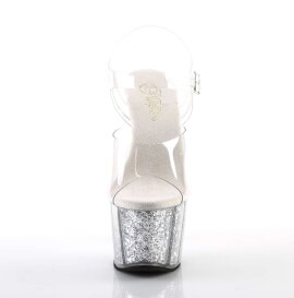 Pleaser ADORE-708G Clear/Silver Glitter Inserts EU-37 / US-7
