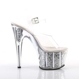 Pleaser ADORE-708G Clear/Silver Glitter Inserts EU-37 / US-7