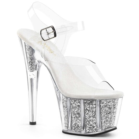 Pleaser ADORE-708G Clear/Silver Glitter Inserts EU-38 / US-8