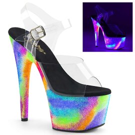Pleaser ADORE-708GXY Clear/Neon Galaxy Glitter EU-35 / US-5