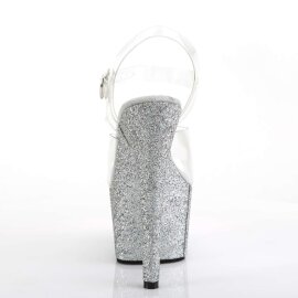 Pleaser ADORE-708HMG Clear/Silver Multi Glitter EU-35 / US-5