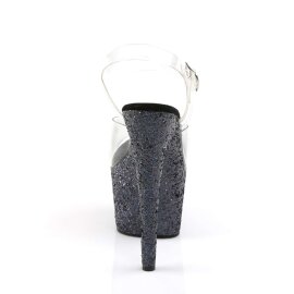 Pleaser ADORE-708LG Clear/Black Multi Glitter EU-35 / US-5