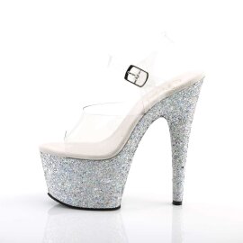 Pleaser ADORE-708LG Clear/Silver Multi Glitter EU-35 / US-5