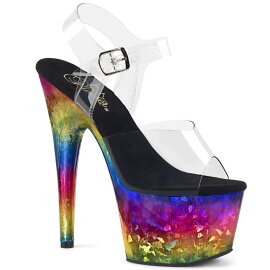 Pleaser ADORE-708MRB Clear/Metallic Rainbow EU-35 / US-5