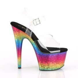 Pleaser ADORE-708MRB Clear/Metallic Rainbow EU-37 / US-7