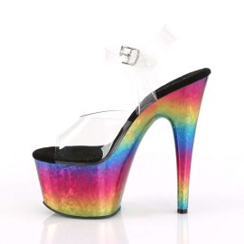 Pleaser ADORE-708MRB Clear/Metallic Rainbow EU-38 / US-8