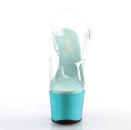 Pleaser ADORE-708OMBRE Clear/Aqua-Blue Ombre EU-36 / US-6