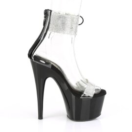 Pleaser ADORE-727RS Platform Sandals Rhinestone Transparent Black EU-39 / US-9 B-Stock