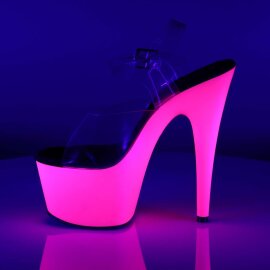 Pleaser ADORE-708UV Clear/Neon Pink EU-38 / US-8