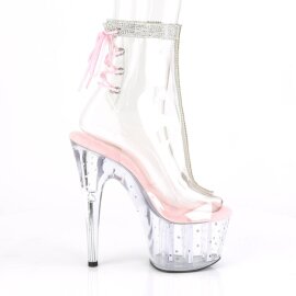 Pleaser STARDUST-1018C-2RS Platform Ankle Boots Transparent Pink EU-35 / US-5