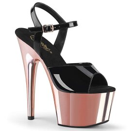 Pleaser ADORE-709 Black Patent/Rose Gold Chrome EU-35 / US-5