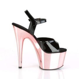 Pleaser ADORE-709 Black Patent/Rose Gold Chrome EU-38 / US-8