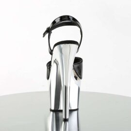 Pleaser ADORE-709 Black Patent/Silver Chrome EU-37 / US-7
