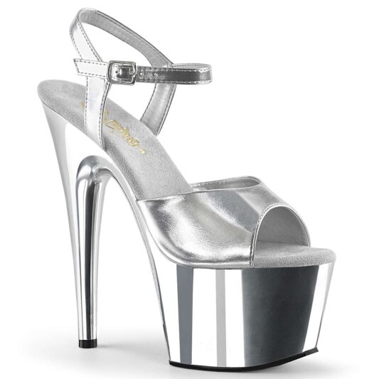 Pleaser ADORE-709 Silver Metallic Pu/Silver Chrome EU-35 / US-5