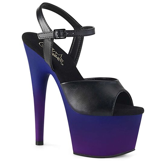 Pleaser ADORE-709BP Black Faux Leather/Blue-Purple Ombre EU-35 / US-5