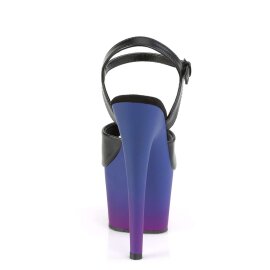 Pleaser ADORE-709BP Black Faux Leather/Blue-Purple Ombre EU-35 / US-5
