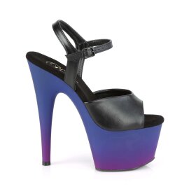Pleaser ADORE-709BP Black Faux Leather/Blue-Purple Ombre EU-35 / US-5