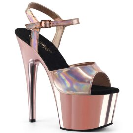 Pleaser ADORE-709HGCH Rose Gold Hologram/Rose Gold Chrome...