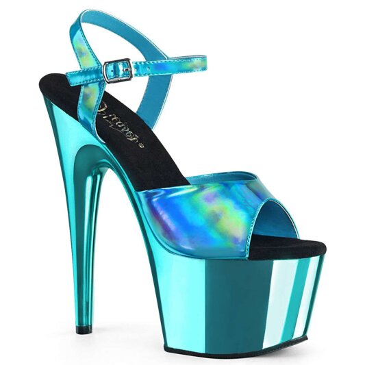 Pleaser ADORE-709HGCH Turquoise Hologram/Turquoise Chrome EU-41 / US-11