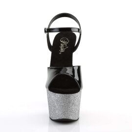 Pleaser ADORE-709OMBRE Black Patent/Silver-Black Ombre...
