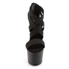 Pleaser ADORE-769 Black Elastic Band-Faux Leather/Black...