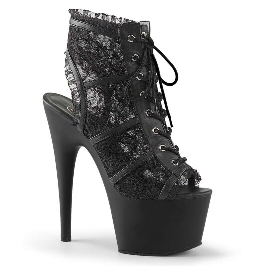 Pleaser ADORE-796LC Black Mesh Lace/Black Matte EU-37 / US-7