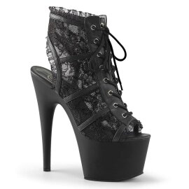 Pleaser ADORE-796LC Black Mesh Lace/Black Matte EU-37 / US-7